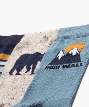 Chaussettes hautes avec motifs sur la tige garçon (lot de 3) vue2 - GEMO (ENFANT) - GEMO