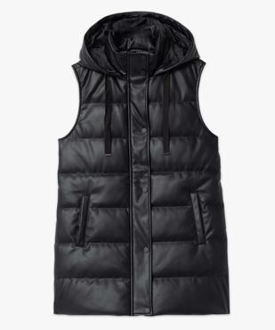 Blouson femme matelassé sans manches à capuche coupe longue vue4 - GEMO(FEMME PAP) - GEMO