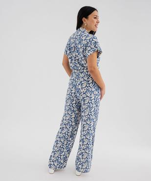 Combinaison pantalon à manches courtes fluide femme vue3 - GEMO 4G FEMME - GEMO