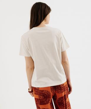 Tee-shirt manches courtes en coton imprimé femme vue4 - GEMO 4G FEMME - GEMO