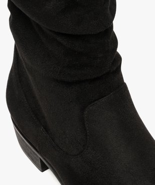 Bottes femme unies en suédine tige drapée vue6 - GEMO (CASUAL) - GEMO