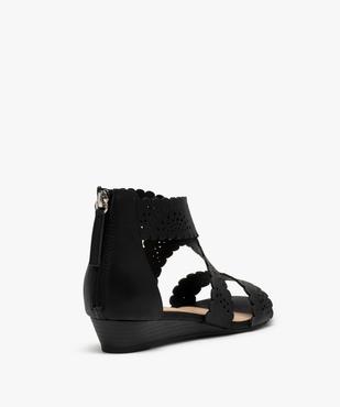 Sandales femme à brides perforées et talon fermé vue4 - GEMO (CASUAL) - GEMO