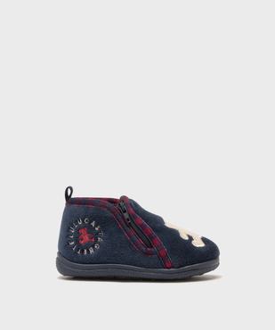 Chaussons montants zippés en velours bébé garçon - LuluCastagnette vue1 - LULUCASTAGNETTE - GEMO