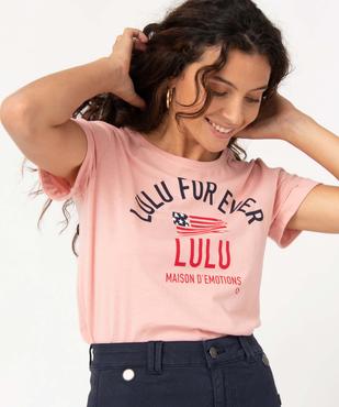 Tee-shirt femme avec inscription - LuluCastagnette vue2 - LULUCASTAGNETTE - GEMO