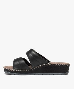 Mules femme confort à brides ajustables en cuir vue3 - GEMO (CONFORT) - GEMO