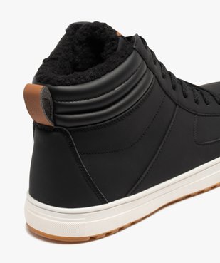 Baskets homme mid-cut dessus uni avec col matelassé et intérieur Sherpa vue7 - GEMO (CASUAL) - GEMO