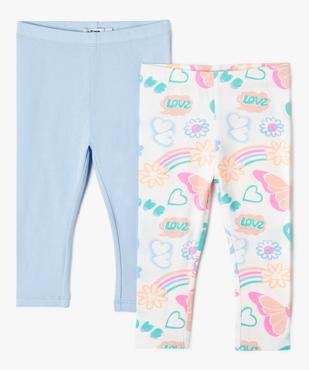 Leggings bébé fille uni et imprimé (lot de 2) vue1 - GEMO(BEBE DEBT) - GEMO