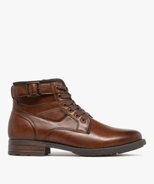 Boots homme style vintage avec bride fantaisie et à lacets vue1 - URBAN STEPS - GEMO