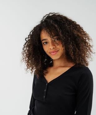 Haut de pyjama à manches longues en maille côtelée femme vue6 - GEMO(FEMME PAP) - GEMO
