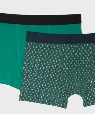 Boxers en coton biologique uni et imprimé homme (lot de 2) vue2 - GEMO 4G HOMME - GEMO