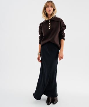 Pull col polo boutonné femme vue4 - GEMO(FEMME PAP) - GEMO