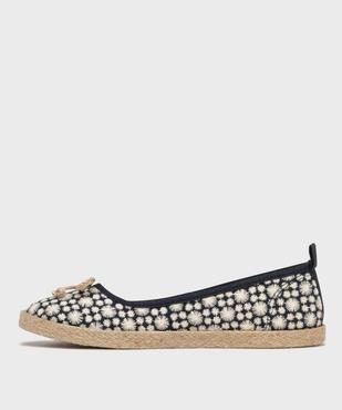 Ballerines en toile avec semelle de corde femme - Follow Me vue3 - FOLLOW ME - GEMO