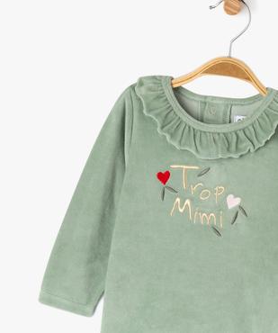 Pyjama en velours 2 pièces imprimé cœurs bébé fille vue2 - GEMO 4G BEBE - GEMO