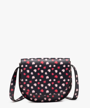 Sac besace avec bandoulière à motifs coeurs fille vue1 - GEMO (ENFANT) - GEMO