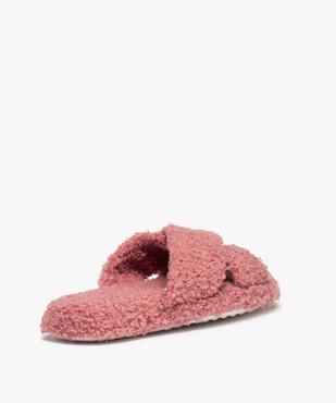 Chaussons femme mules ouvertes en maille bouclette vue4 - GEMO(HOMWR FEM) - GEMO