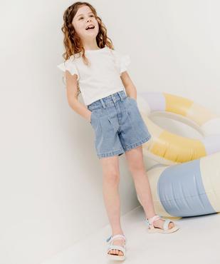 Short en jean ample en coton fille vue5 - GEMO (ENFANT) - GEMO