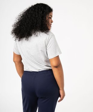 Tee-shirt manches courte à col V femme grande taille vue3 - GEMO (G TAILLE) - GEMO