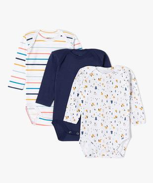 Bodies bébé imprimés à manches longues (lot de 3) - No gaspi vue1 - NOGASPI - GEMO