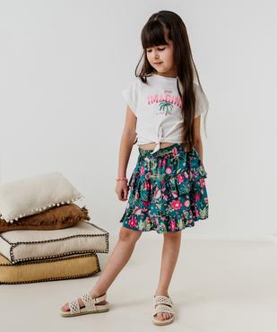 Jupe à volants à motifs fleuris fille vue6 - GEMO 4G FILLE - GEMO
