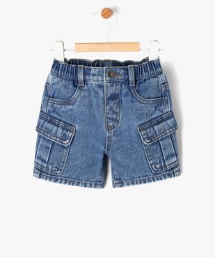 Bermuda en denim coupe cargo bébé garçon vue1 - GEMO(BEBE DEBT) - GEMO