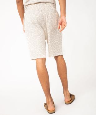 Bermuda en maille à motif feuillage exotique homme vue3 - GEMO (HOMME) - GEMO