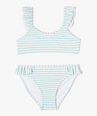 Maillot de bain fille 2 pièces à finitions dentelées et motifs exotiques vue1 - GEMO (ENFANT) - GEMO