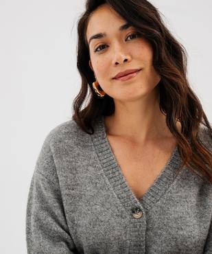 Gilet col V douillet et chaud femme vue2 - GEMO(FEMME PAP) - GEMO