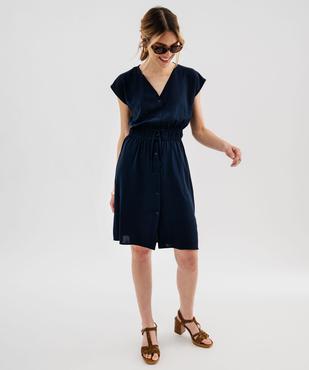 Robe manches courtes avec boutons sur l’avant femme vue2 - GEMO(FEMME PAP) - GEMO
