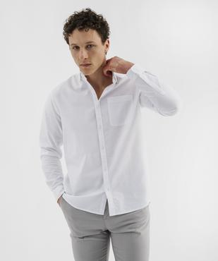 Chemise manches longues regular en coton rayé homme vue1 - GEMO 4G HOMME - GEMO