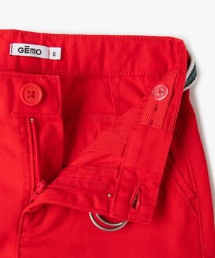 Bermuda en coton avec ceinture tricolore garçon vue2 - GEMO 4G GARCON - GEMO