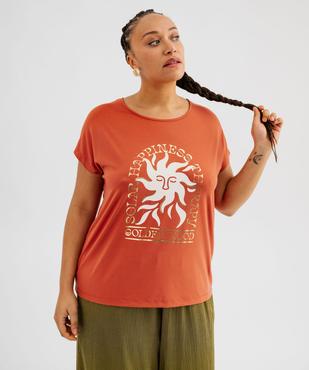 Tee-shirt femme grande taille à manches courtes avec motifs vue4 - GEMO (G TAILLE) - GEMO