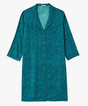 Chemise de nuit femme imprimée forme liquette à manches 3/4 vue4 - GEMO 4G FEMME - GEMO