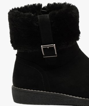 Boots fourrées femme à talon plat unies à col peluche vue6 - G'FLEX - GEMO