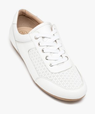 Derbies femme confort en cuir uni à motifs ajourés vue5 - GEMO (CONFORT) - GEMO