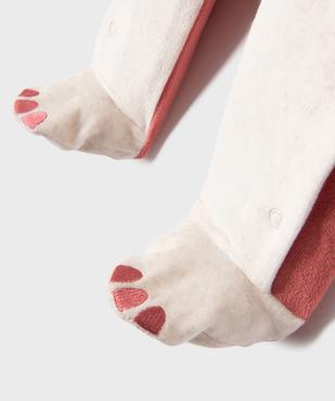 Pyjama en velours ouvert devant motif biche bébé fille vue2 - GEMO 4G BEBE - GEMO