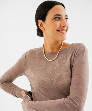 Tee-shirt col rond imprimé femme vue3 - GEMO(FEMME PAP) - GEMO