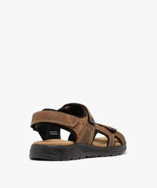 Sandales confort en cuir fermeture 3 scratchs homme vue4 - G'FLEX - GEMO