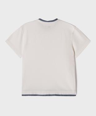 Tee-shirt tunisien à manches courtes en maille piquée garçon vue4 - GEMO 4G GARCON - GEMO