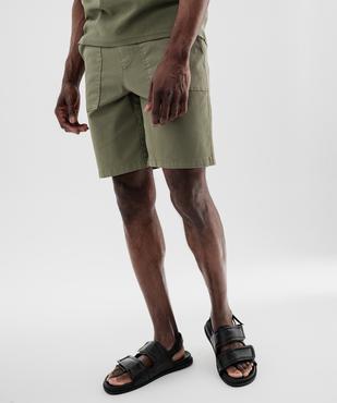 Bermuda en toile de coton avec poches plaquées homme vue1 - GEMO (HOMME) - GEMO
