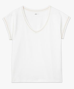 Tee-shirt à manches courtes avec finitions pailletées femme vue4 - GEMO 4G FEMME - GEMO