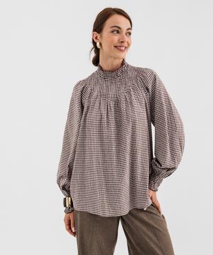 Blouse col montant smocké femme vue4 - GEMO(FEMME PAP) - GEMO