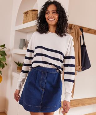 Pull rayé avec boutons sur l’épaule femme - LuluCastagnette vue1 - LULU CASTAGNETT - GEMO