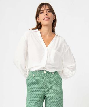 Chemise femme à manches longues en viscose texturée vue1 - GEMO(FEMME PAP) - GEMO