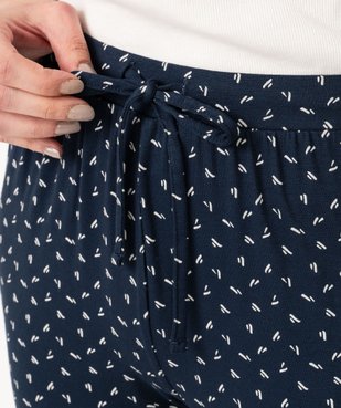 Pantalon de pyjama femme en maille fine avec bas resserré vue2 - GEMO(HOMWR FEM) - GEMO