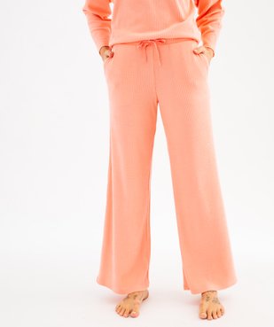 Bas de pyjama large en maille côtelée extra douce femme vue2 - GEMO 4G FEMME - GEMO