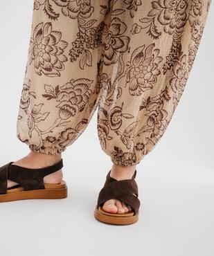 Pantalon sarouel en voile imprimé femme vue2 - GEMO(FEMME PAP) - GEMO