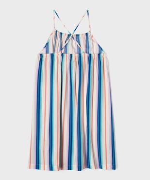 Robe courte à fines bretelles croisées en viscose fille vue3 - GEMO 4G FILLE - GEMO