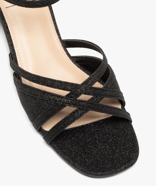 Sandales fille à talon carré pailletées et à fines brides vue6 - GEMO (ENFANT) - GEMO