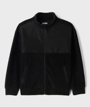 Sweat zippé bi-matières avec col montant garçon vue1 - GEMO (JUNIOR) - GEMO