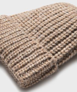 Bonnet en grosse maille côtelée pailletée femme vue2 - GEMO (ACCESS) - GEMO